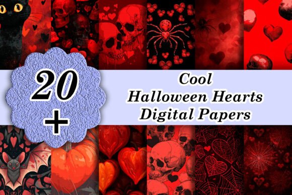 20+ Vermilion Cool Halloween Hearts Paper: A Bold Blend of Spooky and Sweet