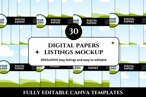 30 Digital Papers Etsy Listings Mockup Templates