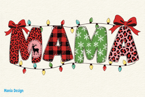 Coquette Christmas Mama PNG: Festive Digital Crafting