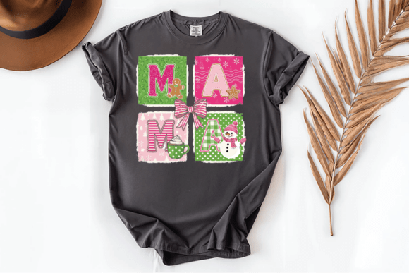 Cozy Mama Christmas Blocks PNG: A Festive Design Asset