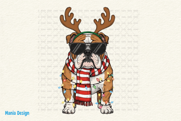 Festive Fido: Using the Vintage Christmas Bulldog PNG