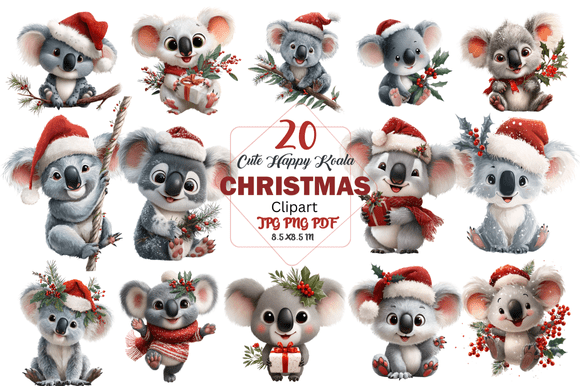 Infuse Holiday Joy: Using Cute Happy Koala Christmas Clipart