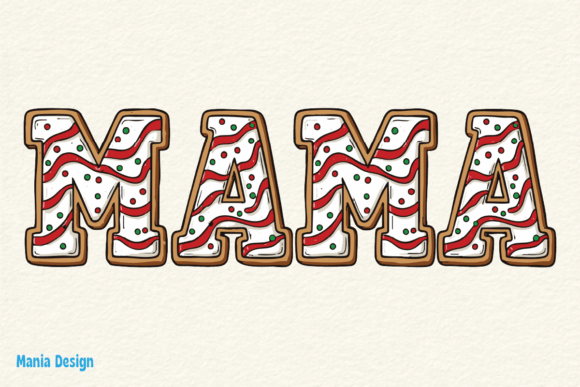 Mama Gingerbread Christmas Cookie PNG: Sweet Holiday Design
